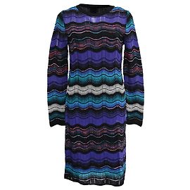 Abito Midi Chevron M Missoni in Cotone Multicolore Multicolore