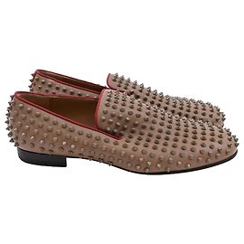 Mocassins Dandelion Spikes em couro marrom Christian Louboutin Marrom Vermelho