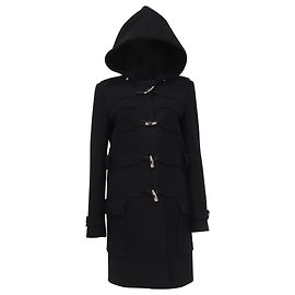 Balenciaga Vintage Hooded Duffle Coat in Black Wool Black