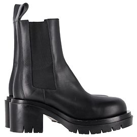 Bottega Veneta Lug Chelsea Boots in Black Leather Black
