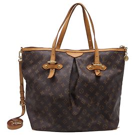Louis Vuitton Palermo GM Tote Bag in Brown Coated Canvas Brown Red