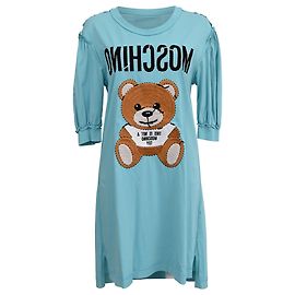 Abito t-shirt Moschino Couture in cotone azzurro Blu Blu chiaro