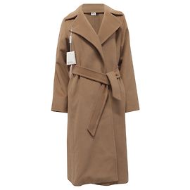 Max Mara Manuela Coat in Beige Wool Brown Red