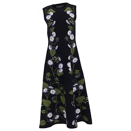 Vestido Midi Jacquard Morning Glory de Oscar De La Renta em Viscose Multicolor Multicor