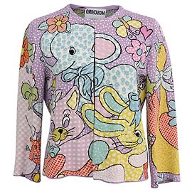 Veste imprimée en cartoon Moschino Couture Menagerie en coton multicolore Multicolore