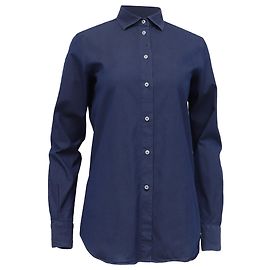 Loro Piana Button-Down Denim-Hemd aus blauer Baumwolle Blau