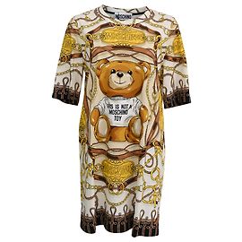 Robe Moschino Couture à imprimé ours en coton multicolore Multicolore