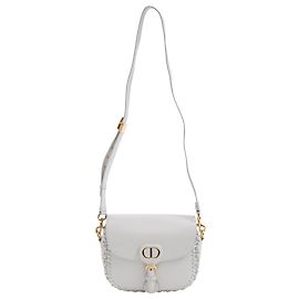 Dior Medium Bobby Bobby Whipstitch Shoulder Bag in White Leather White Cream