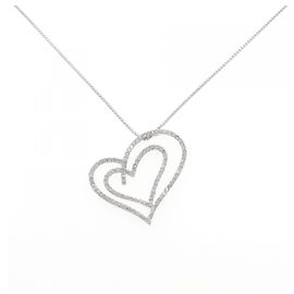 Autre Marque Collar de diamantes de oro blanco K14 Plata