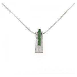 Autre Marque Colar de diamante e granada 750WG Verde