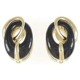 Autre Marque Orecchini 2 in 1 in Onice e Madreperla Au750 Nero