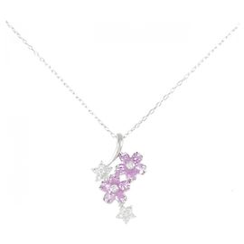 Autre Marque Au750 Sapphire Diamond Necklace Silvery