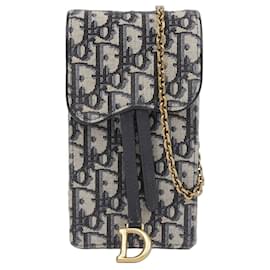 Dior-Saddle Vertical Pouch Crossbody Bag-Blue
