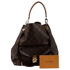 Louis Vuitton Metis Tote Shoulder Bag Brown