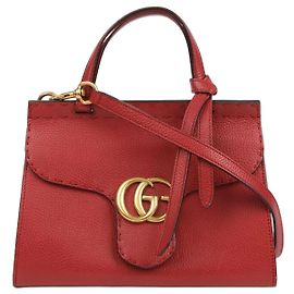 Gucci GG Marmont Mini Top Handle and Shoulder Bag Red