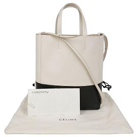 Céline Vertical Cabas Small Tote Shoulder Bag White