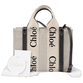 Chloé Woody Small Schultertasche Weiß