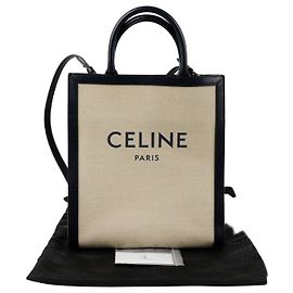 Céline Bolsa tote vertical pequena com alça Branco