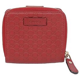 Gucci Micro Shima Reißverschluss Geldbörse Rot