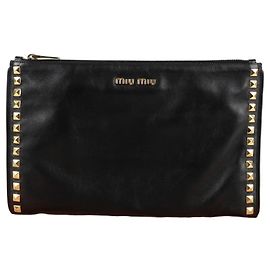 Miu Miu Studded Clutch Black