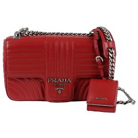 Prada Bolsa transversal de corrente Diagram Vermelho
