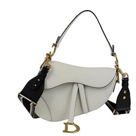 Dior-Saddle Strap Shoulder Bag-White