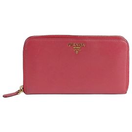 Prada Portefeuille à fermeture éclair Rose