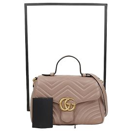 Gucci GG Marmont Small Top Handle Tote Shoulder Bag Pink