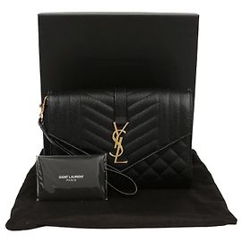 Saint Laurent Pochette Envelope Matelassé Mix Nero