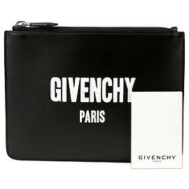Givenchy Logo Print Clutch Black