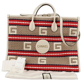 Gucci Sac cabas Kan Stripe Blanc