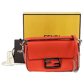 Fendi Mini Baguette Tote e Borsa a Spalla Rosso