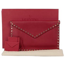 Valentino Borsa Clutch Envelope Rockstud Rosso