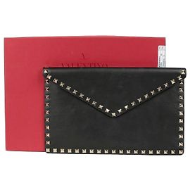 Valentino Borsa Clutch Envelope Rockstud Nero