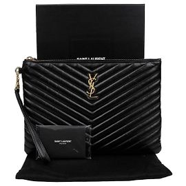 Saint Laurent Pochette pour tablette Monogram Noir