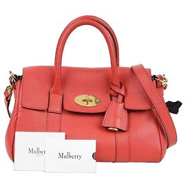 Mulberry Bayswater Satchel Small Tote Shoulder Bag Red