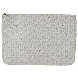Goyard Sena MM Clutch Weiß
