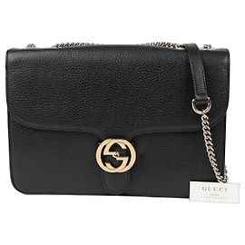 Gucci Interlocking Medium Shoulder Bag Black
