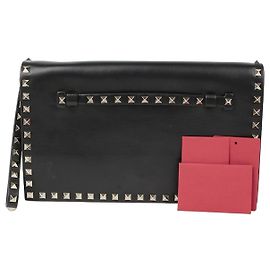 Valentino Clutch con tracolla Rockstud Nero