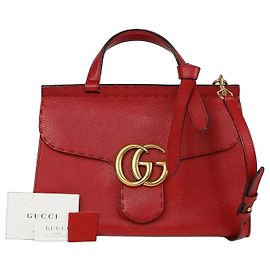 Gucci GG Marmont Small Tote Shoulder Bag Red