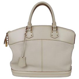 Louis Vuitton Suhali MM Lockit Tote Tasche Weiß