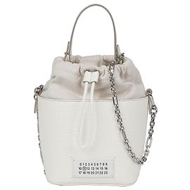 Maison Martin Margiela Kleine Eimer-Tote-Schultertasche Weiß