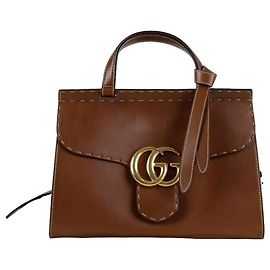 Gucci GG Marmont Small Tote Shoulder Bag Brown