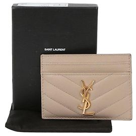 Saint Laurent Monogram Card Case Brown
