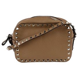 Valentino Bolsa de Ombro Rockstud Marrom