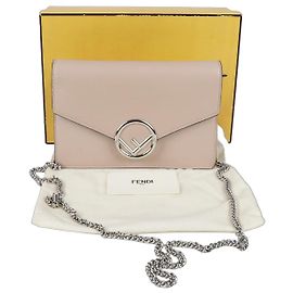 Fendi Bolsa transversal com corrente e logo Rosa
