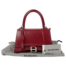 Balenciaga Hourglass Small Tote Shoulder Bag Red