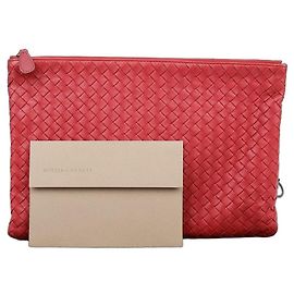 Bottega Veneta Clutch Intrecciato Rosso