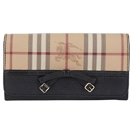 Burberry Haymarket Long Wallet Black