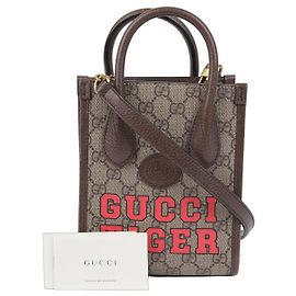 Gucci Interlocking Mini Tote Shoulder Bag Brown